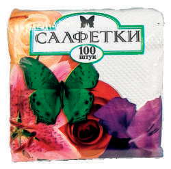 Салфетки бумажные белые, упаковка 100 шт