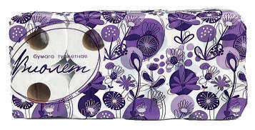 Туалетная бумага «Виолет» однослойная, белая, 8 рулонов по 50 м, на втулке
